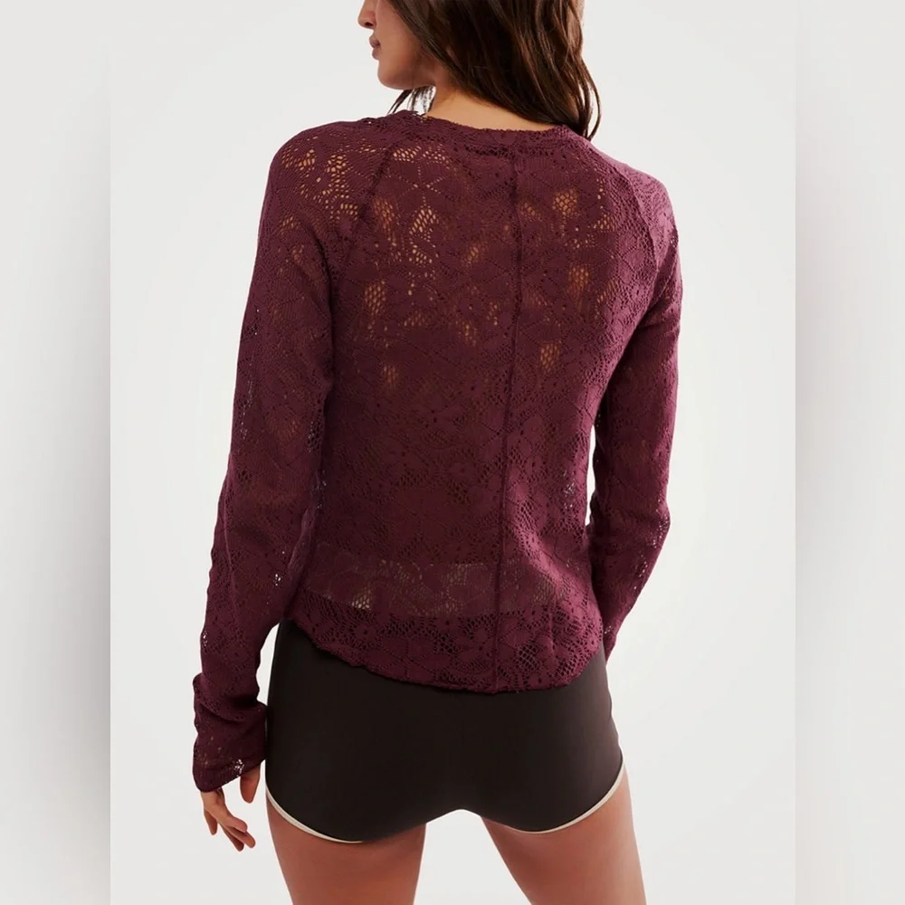 Free People In The Meadow Lace Top in Port Royal, Size Small